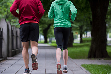 Image showing jogging couple on morning training