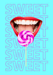 Image showing Alternative sweets. Modern design. Contemporary art collage.