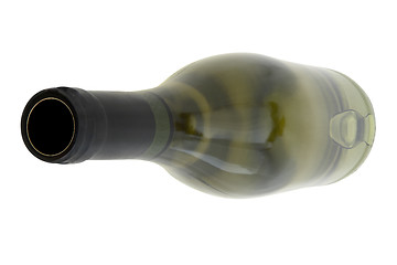 Image showing White wine bottle perspective