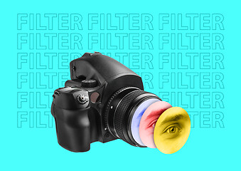 Image showing An alternative filters. Modern design. Contemporary art collage.