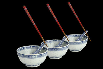 Image showing Sushi serving bowls