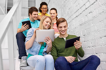 Image showing high school students with tablet computers