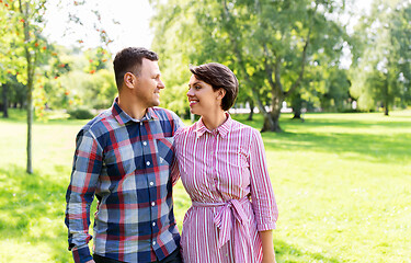 Image showing happy couple in summer park