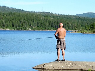 Image showing Senior angling 