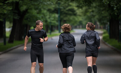 Image showing runners team on morning training