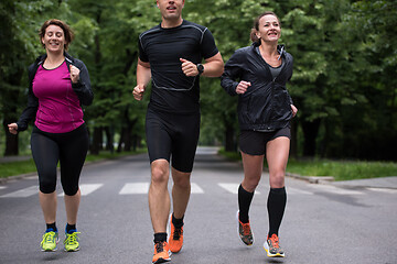 Image showing runners team on morning training