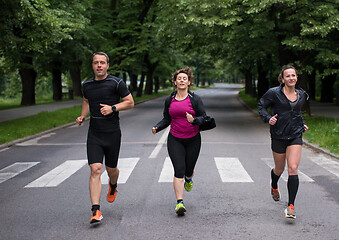 Image showing runners team on morning training