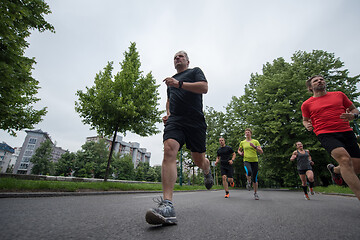 Image showing runners team on morning training