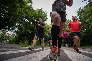 Image showing runners team on morning training