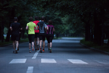 Image showing runners team on morning training