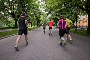 Image showing runners team on morning training