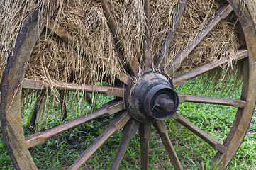 Image showing old wagon wheel