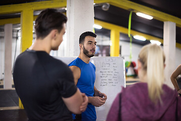 Image showing athletes getting instructions from trainer