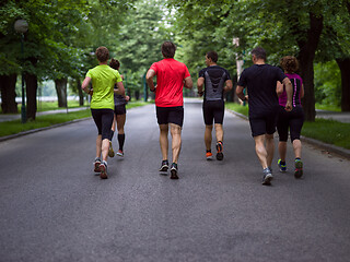 Image showing runners team on morning training