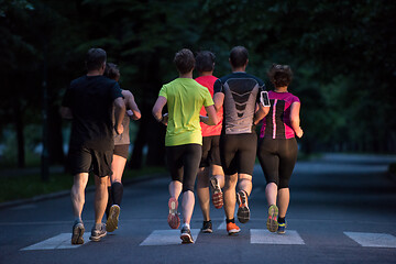 Image showing runners team on morning training