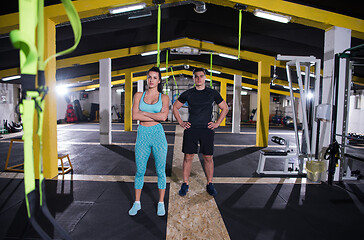 Image showing portrait of athletes at cross fitness gym