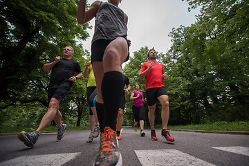 Image showing runners team on morning training