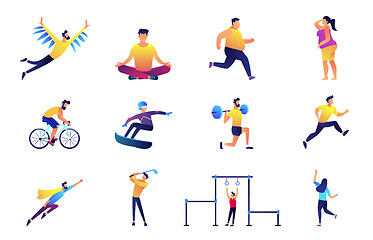 Image showing Sport and lifestyle vector illustrations set.