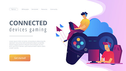 Image showing Cloud gaming concept vector illustration.