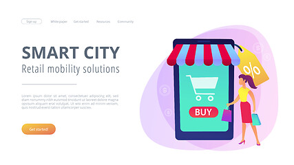 Image showing Smart retail in smart city concept illustration.