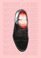 Image showing Black man business shoes with white background