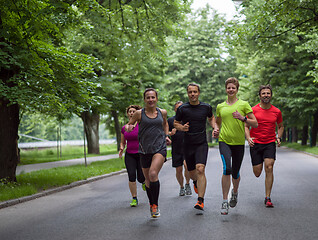 Image showing runners team on morning training