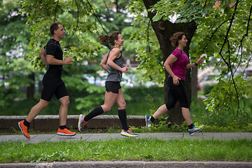 Image showing runners team on morning training