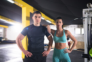 Image showing portrait of athletes at cross fitness gym