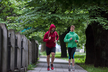 Image showing jogging couple on morning training