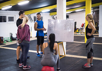 Image showing athletes getting instructions from trainer