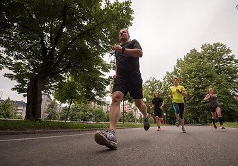 Image showing runners team on morning training