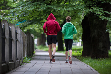 Image showing jogging couple on morning training