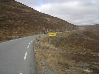 Image showing Mountain road through Jotunheimen