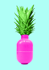 Image showing Alternative pineapple. Modern design. Contemporary art collage.