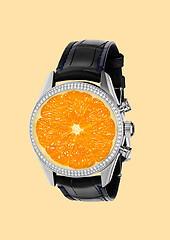 Image showing It\'s time for vitamins. Modern design. Contemporary art collage.