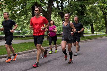 Image showing runners team on morning training