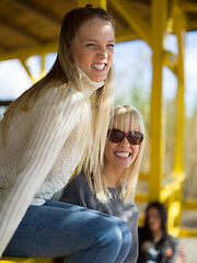 Image showing Women Smiling And Enjoying Life at Beach