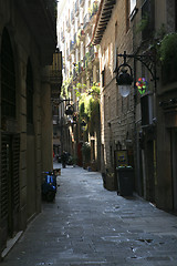 Image showing Spain, Barcelona, narrow street, ally