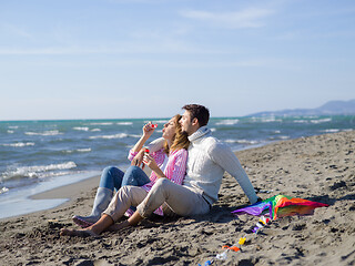 Image showing young couple enjoying time together at beach