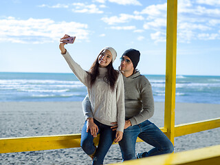 Image showing Gorgeous couple taking Selfie picture