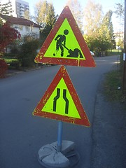 Image showing Road work sign