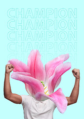 Image showing Champion. Modern design. Contemporary art collage.