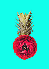 Image showing An alternative pineapple. Modern design. Contemporary art collage.