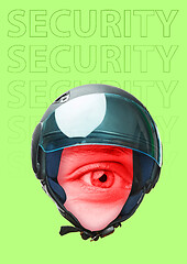 Image showing Another view of safety. Modern design. Contemporary art collage.