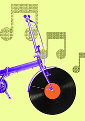 Image showing A musicial bike. Modern design. Contemporary art collage.