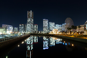 Image showing Yokohama city at night