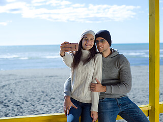 Image showing Gorgeous couple taking Selfie picture