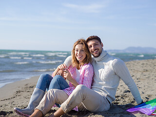 Image showing young couple enjoying time together at beach