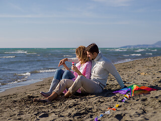 Image showing young couple enjoying time together at beach