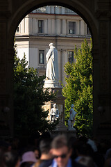 Image showing Monument of Leonardo da Vinci in Milan Italy